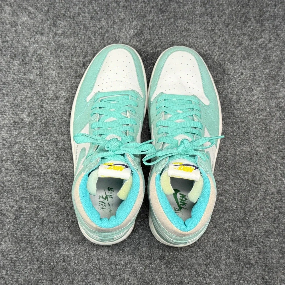 Jordan 1 Retro High Shoes Men's 8.5 Turbo Green Turquoise White Athletic Sneaker